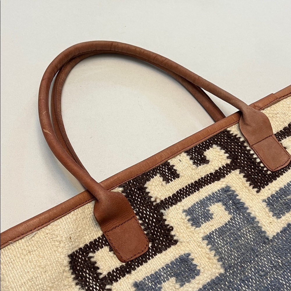 ANTHROPOLOGIE MO&CO. LEATHER & WOOL LARGE TOTE BAG - Picture 16 of 16
